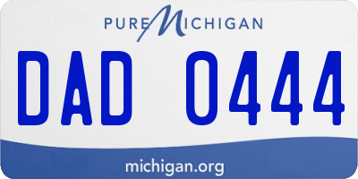 MI license plate DAD0444