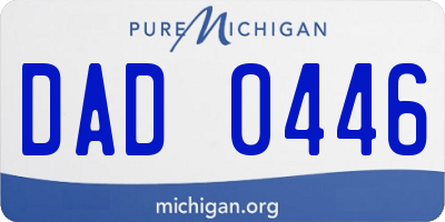 MI license plate DAD0446