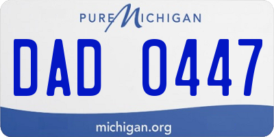 MI license plate DAD0447