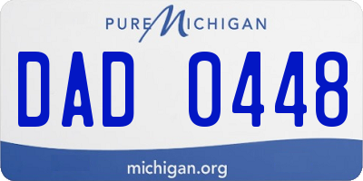 MI license plate DAD0448