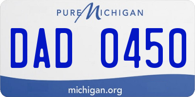MI license plate DAD0450