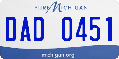 MI license plate DAD0451
