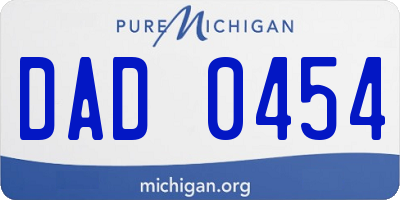 MI license plate DAD0454