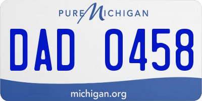 MI license plate DAD0458