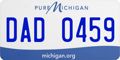MI license plate DAD0459