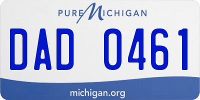 MI license plate DAD0461