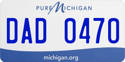 MI license plate DAD0470
