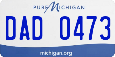 MI license plate DAD0473