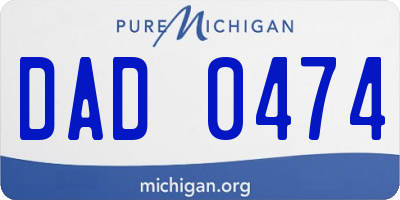 MI license plate DAD0474