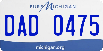 MI license plate DAD0475