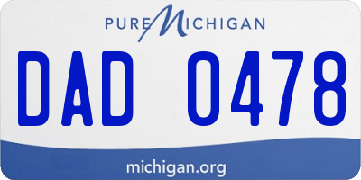 MI license plate DAD0478