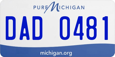 MI license plate DAD0481