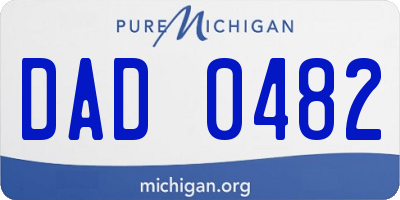 MI license plate DAD0482