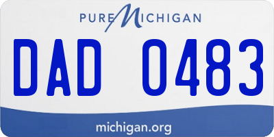 MI license plate DAD0483