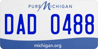 MI license plate DAD0488