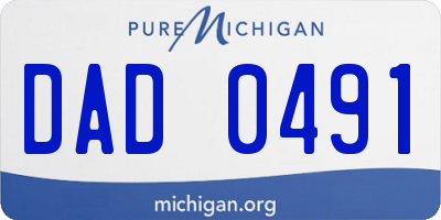 MI license plate DAD0491