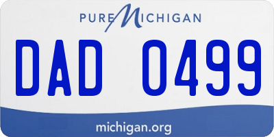 MI license plate DAD0499