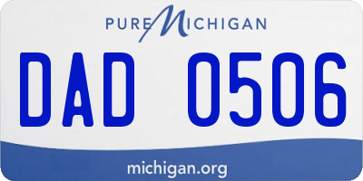 MI license plate DAD0506
