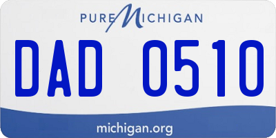 MI license plate DAD0510