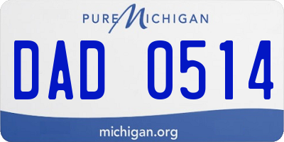 MI license plate DAD0514