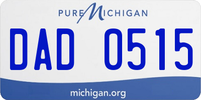 MI license plate DAD0515