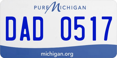 MI license plate DAD0517