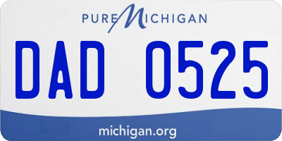 MI license plate DAD0525
