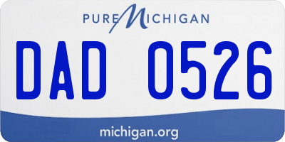 MI license plate DAD0526