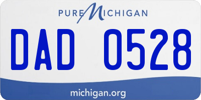 MI license plate DAD0528