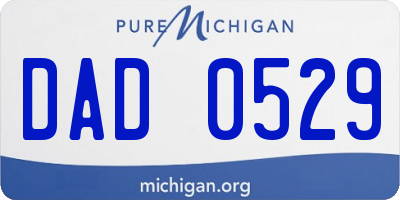 MI license plate DAD0529