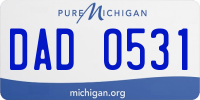 MI license plate DAD0531