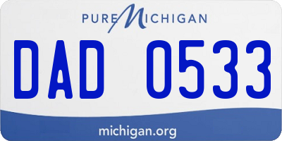 MI license plate DAD0533