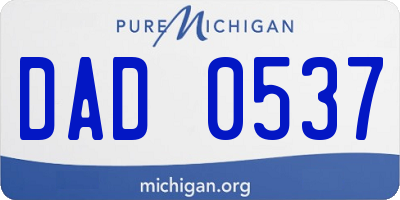 MI license plate DAD0537