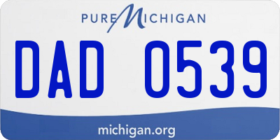 MI license plate DAD0539