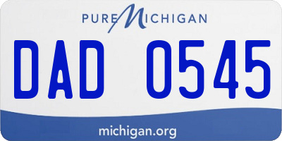MI license plate DAD0545