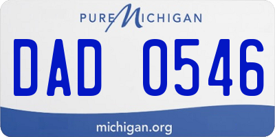 MI license plate DAD0546