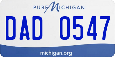 MI license plate DAD0547