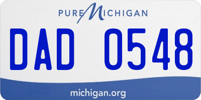 MI license plate DAD0548