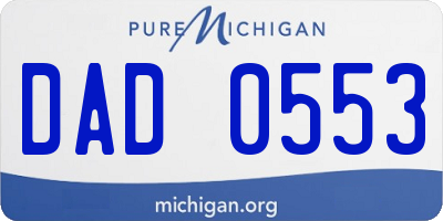 MI license plate DAD0553
