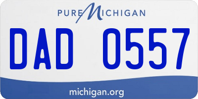 MI license plate DAD0557