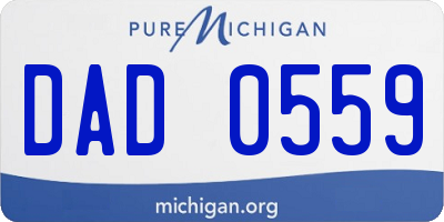 MI license plate DAD0559