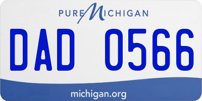 MI license plate DAD0566