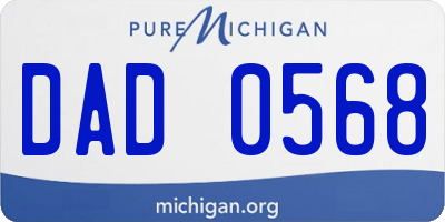 MI license plate DAD0568