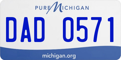 MI license plate DAD0571