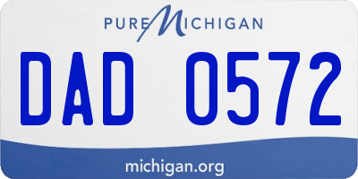 MI license plate DAD0572