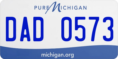 MI license plate DAD0573