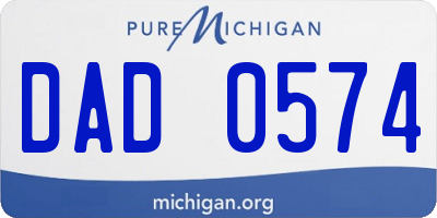 MI license plate DAD0574