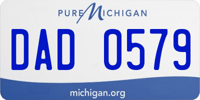 MI license plate DAD0579