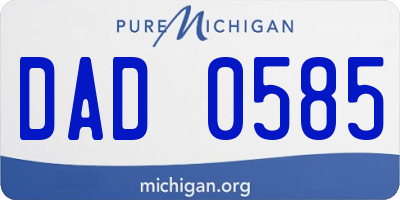 MI license plate DAD0585