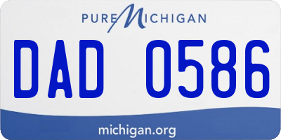 MI license plate DAD0586